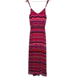 White House Black Market Women's Red Tribal Aztec Print Formal Party Maxi Dress